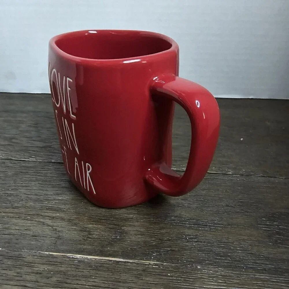 NWT Rae Dunn Artisan Love Is In The Air Red Mug Valentine's Day Magenta